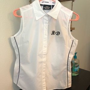 Women’s Harley Davidson Short Sleeve Button-up Top